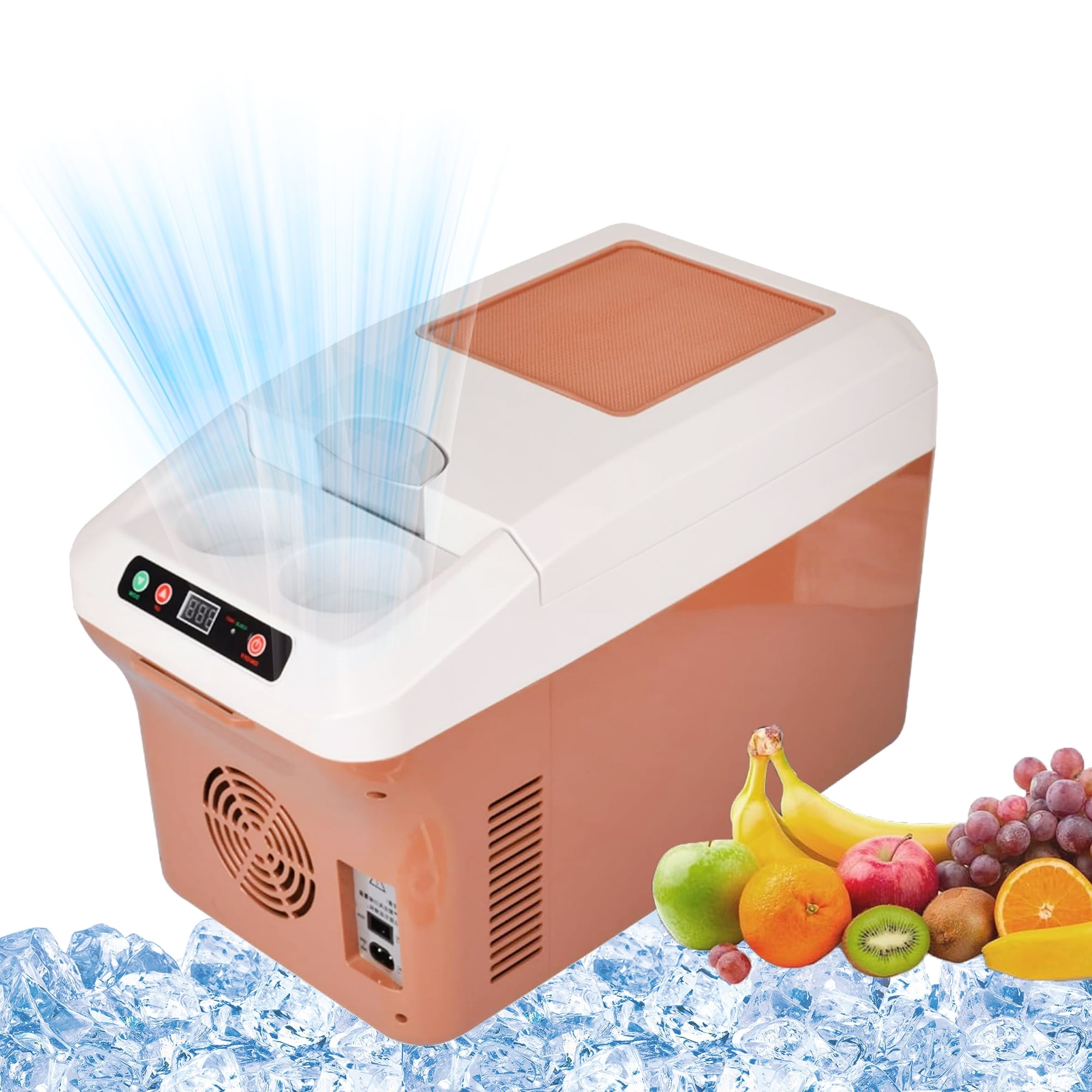 15L Car Electric Cooler and Warmer 12V/24V/110V, Hot Cold Portable Electric Cool Box Mini Fridge Quiet Camping Freezer Vehicle Truck RV Boat,Fast Cooling for Both Car And Home Use